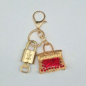 Authentic Louis Vuitton Lock & Key with unbranded Bagcharm, Keycharm, Keychain